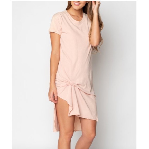 Caralase Dresses & Skirts - Dusty Pink Side-Cinched Asymmetrical Dress